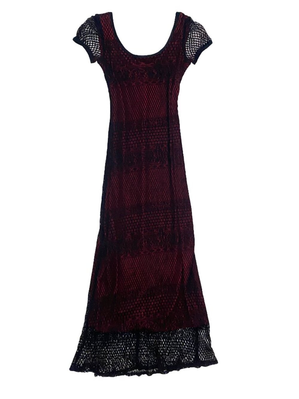 Y2K Gothic Mesh Lace Maxi Dress